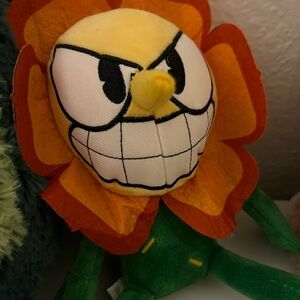 Grinning Flower Action Figure - Yellow, Orange, Green